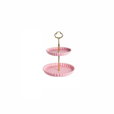 China Sustainable Good Quality Pink Icing Cake Stand Cupcake Stand Cake Stand For Wedding Cakes For Party for sale