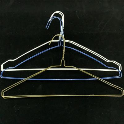 China Blue Color 2.0mm Dry Cleaner Metal Wire Suit Hanger For Laundry Supply for sale