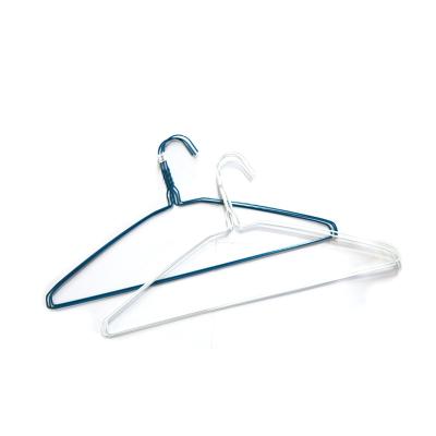 China Solid Dry Cleaning Slim Line Anti Rust White Wire Hangers for sale