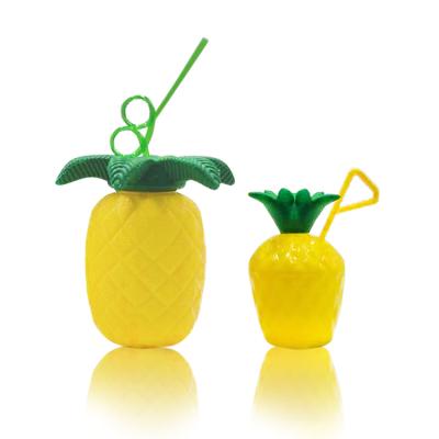 China Sustainable Special Design Pineapple Shaped Plastic Drinking Cups Pineapple Shaped Plastic Beer Mug for sale