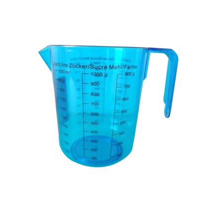 China Wholesale 1000ml 800ml PS Viable Large Plastic Measuring Cup With Handle for sale