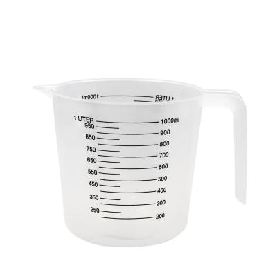 China Sustainable 500ml 1000ml High Quality Kitchen Beware White Plastic Measuring Cup for sale