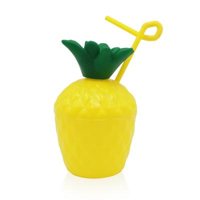 China Top Quality Viable Pineapple Juice Drinking Cups Plastic Pineapple Sipper Cup With Straw for sale