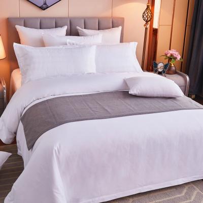 China Nondisposable Hotel Sheet Bedding Set 100% Cotton Sateen White Bed Linen Duvet Cover Set for sale