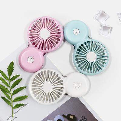 China 2021 Low Noise New Mini Macaron Ventilador With Handheld Eyelash Rechargeable LED Light USB LED Light ABS Mute Fan Portable Hand Low Noise for sale