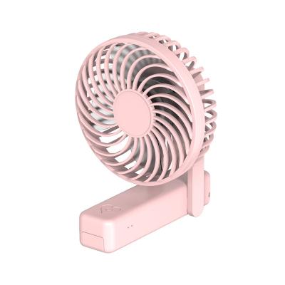 China 2021 New Mini Low Noise With Bracket ABS Low Noise Desktop Mute USB Rechargeable Handheld Practical Portable Fan for sale