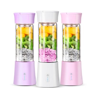 China USB Charge 380ML Mini Home Borosilicate Glass Blades licuadora Filtro Blender USB Rechargeable LOW NOISE Blender Fruit Juicer Blender 6 for sale