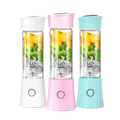 China High Quality Mini Home Safe 4400mAh 6 Blades Safe 480ML USB Charge 480ML Rechargeable Portable Blender Usb Fruit Juicer Blender for sale