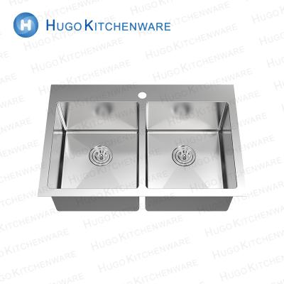 China Without Faucet Items Ss304 Kitchen Sink Bowl Stainless Steel Best Selling Double Sink With Cheap Price for sale