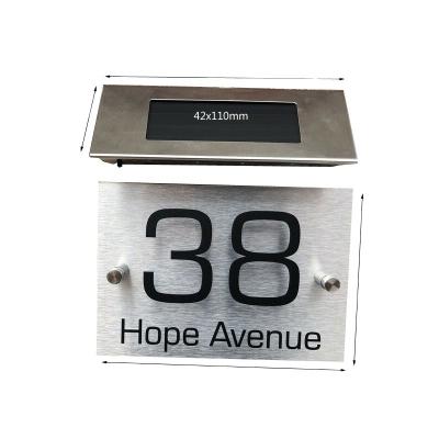 China Outdoor Digital Door Number Control Light Number Wall Hanging Indicator Solar System Controller Solar Door Wall Lamp Address Warning Indicator for sale