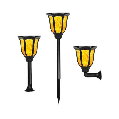 China Outdoor Solar LED Flame Garden Lights Flickering Romantic Solar Waterproof LED Lawn Lights For Garden Decor for sale