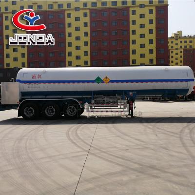 China Truck trailer supplier JINDA 3 axle 45cbm liquid oxygen tank trailer 1200 gas tanker trailer aluminum semi trailer for sale for sale