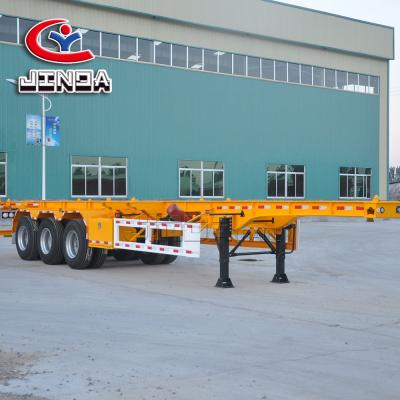 China Jinda Factory High Quality 2 Axle 40 Ft Light Duty Truck Trailer For Hot Sale In Ethiopia Container Skeleton Semi Trailer for sale