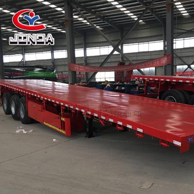 China New/stock/used truck trailer 2 axle semi container trailer 3 axle flat bed trailer with lock 40ft flatbed trailer for sale for sale