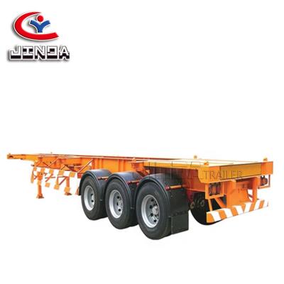 China JINDA Factory truck trailer 20ft 28ft 2/3 axle skeleton semi trailer container trailer 45ft shipping container chassis trailer for sale for sale