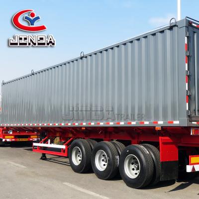 China China Jinda Supplier 20FT 40FT fender van semi trailer/container trailer truck for cargo transport hot sale in Russia for sale