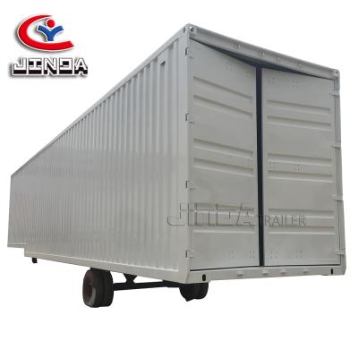 China Truck Trailer Jinda Direct Factory 3Axles Container Trailer Bicycle Cargo Van Semi Trailer For Sale for sale