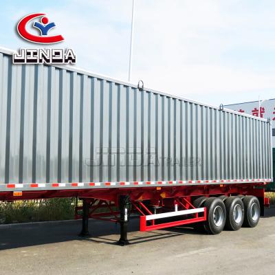 China Jinda Direct Factory 3Axles 40FT container trailer truck trailer/Van Semi Trailer /food van trailer on hot sale for sale