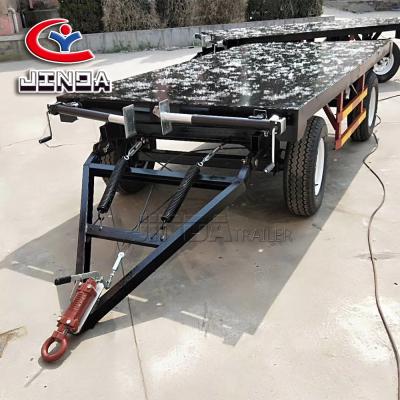 China Jinda Direct Supplier Hot Sale 20ft Full Container Flatbed Dump 4 Wheel Trailer Truck Trailer for sale