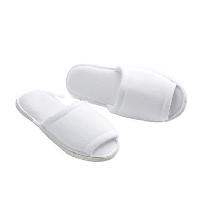 China White Terry Closed Toe Open Toe Flip Flops Closed Toe Slipper Hotel Slippers Style Hotel Slippers Wholesale for sale