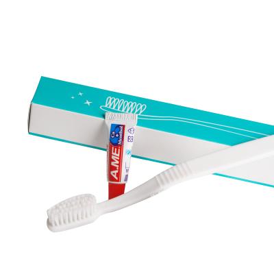 China Hotel Spa Airline Hospital Travel Kit Disposable Dental Toothbrush with Toothpaste Hotel Toothbrush Kit for sale