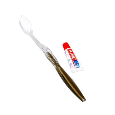 China Hotel Spa Airline Hospital Travel Disposable Plastic Toothbrush With Toothpaste Hotel Dental Kit Disposable Toothbrush for sale