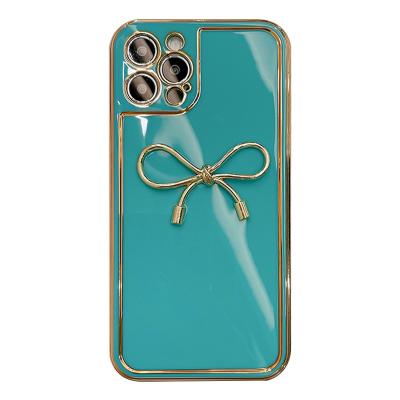 China 2021 Anti-fall Hot Sales View Phone Case Butterfly For Iphone All Series Soft TPU Gold Plated Phone Case for sale