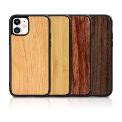 China Genuine Bamboo Anti-falling TPU Wood Phone Case For Iphone 12 Hand Carving Polished Wooden Cell Phone Case for sale