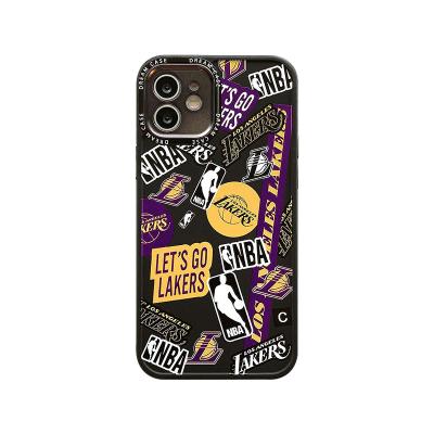 China smart designer Cartoon Phone Case Anti-fall Lakers Tag Popular Basketball Teams Printing Phone Case For Iphone for sale