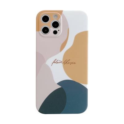 China Order compliant Abstract Art Ins Style Morandi Color Phone Case Anti-drop Sublimation Phone Case For Iphone 11 pro for sale