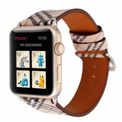 China Simple Suitable For Apple Watch Me Watch 1/2/3/4/5 Generations Apple Watch Lattice Leather Stylish Strap for sale