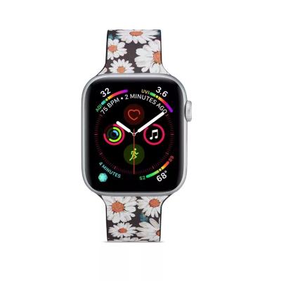 China Simple Applicable Apple Watch Band AppleWatch6/5 Generation Painted Silicone Strap Starry Printing / Harajuku Sky Silicone Strap for sale