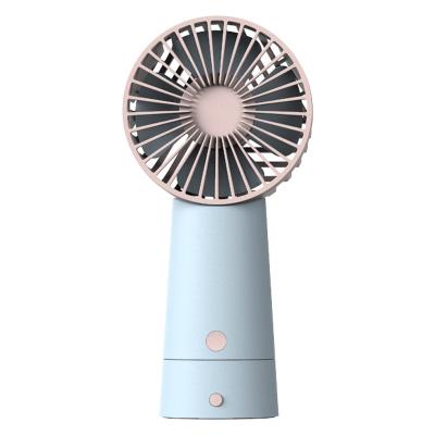 China Environmental Protection/Magnetic Handheld Mini USB Handle Fan Handmade/Seamless Desktop Fan With Stand Rotating Wind Speeds 90 Degree Flip Head Fan 3 Separable Charging Seat for sale