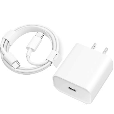 China Fast Charger 20W Phone Charger Cable for iPhone 12 AU/EU/US/UK Plug and USB Data for iPhone 12 Charger Wire for iPad USB Type C to Ignition for sale