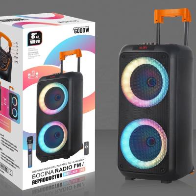 China J-jb Bass L Double Outdoor Portable Stereo Wireless Amplifiers Speakers Factory Sound Stock NDR-1096 LED Flashing Light 8 Inch RGB Lights for sale