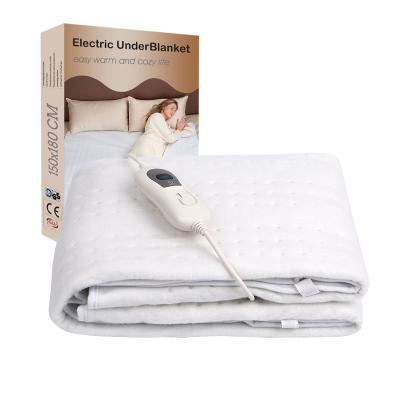 China Warm Electric Heating Household CE GS 150*80CM Under Single Bed Covering Electric Heating Blanket For Winter for sale