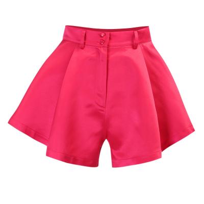 China 2021 QUICK-DRY new European summer solid color button shorts female wide-leg button horn lightly shorts sexy hot pants for sale