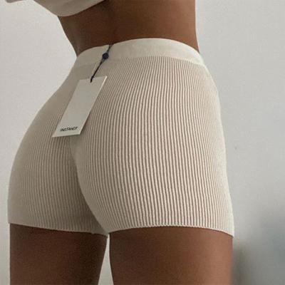 China Anti-Wrinkle 2021 Hot Sale Solid Knitting Streetwear Shape Hot Shorts Workout Women Shorts Straight Shorts Womens Gym Shorts for sale