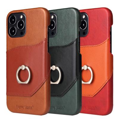 China Shockproof Retail Packaging Box Leather Case With Kickstand For iPhone 13 Pro Max Ring Case for sale