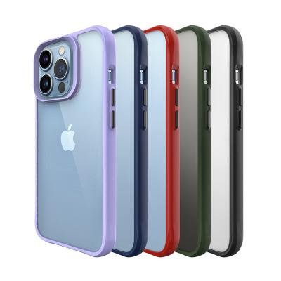 China Shockproof For iPhone 13 Pro Case 4 Matte Tpu Back Cover 2in1 Corners PC Layer Hard Hybrid Shockproof Clear Shockproof Phone Cases for sale