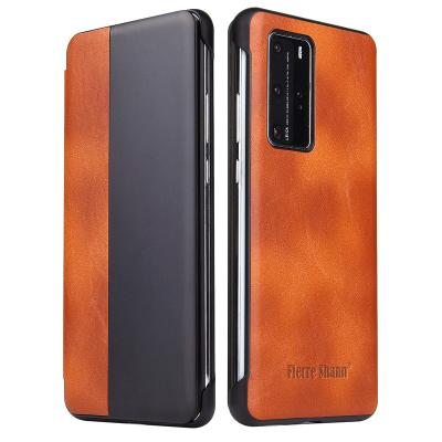 China Shockproof Smart Window Leather Case for Huawei p30 pro/p40 pro, Luxury Leather Case for Huawei Mate 30 Pro Pro 40 Mate for sale