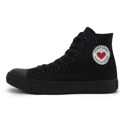 China High Top Black Color Plain Canvas Shoes Anti-slippery Custom Logo New Style For Boys for sale