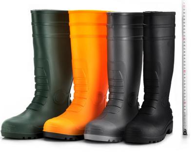 China Sweetlight Brand Safeyear Approved Steel Toe Safety PVC Rain Boots for sale