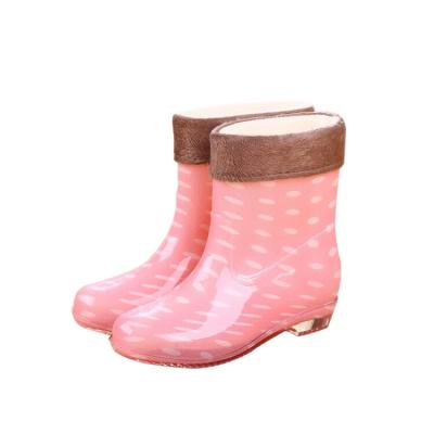 China Fashion Sweetlight Trend Wholesale Customized Cute Pattern PVC Waterproof Anti-skid Transparent Rain Boots for sale