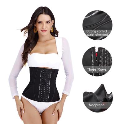 China Women Antibacterial Body Shaper Two Belts Support Neoprene Weight Loss Belly Corset Back Belt Waist Trainer for sale