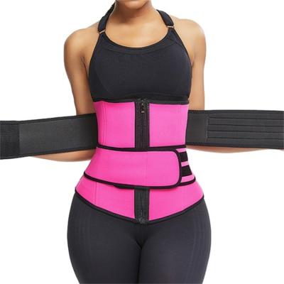 China High Quality Antibacterial Waist Trainer Belt Slimming Tummy Band Double Weight Fitness Double Belt Waist Trainer For Women for sale