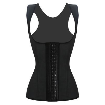 China Antibacterial Lift Up Vest Waist Trainer Black 9 Corset Bone Cincher Women Steel Body Shaper Girdles Corsets for sale