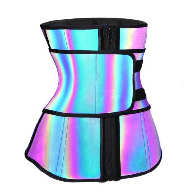 China Thoughtful Color Women Waist Trainer Greast Ladies Antibacterial Rainbow Waist Trainer Slimming Belt Coset for sale