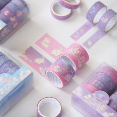 China Postcard Adhesive Tape DIY Kawaii Heat Resistant Decorative Washi Tape Set for sale