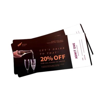 China Airport specialized suppliers custom design thermal printed voucher paper tickets for sale